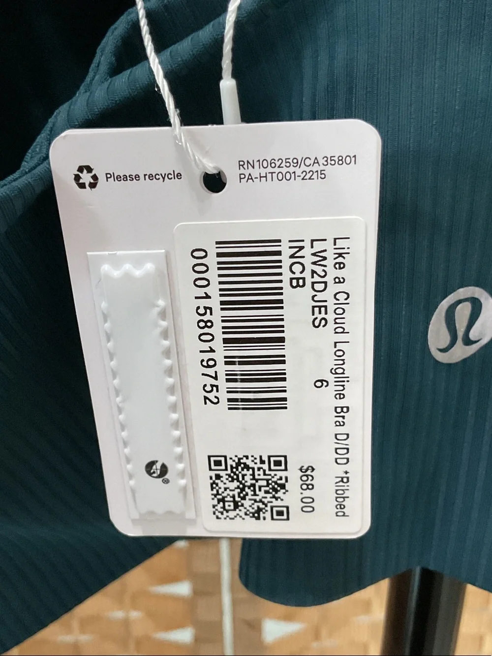 lululemon athletica Like a Cloud Ribbed Longline Sports Bra - INCB 6 D/DD